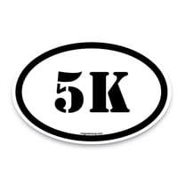 Magnet Me Up 5K Marathon Black Stencil Oval Magnet Decal, 4x6 In, Vinyl Automotive Magnet