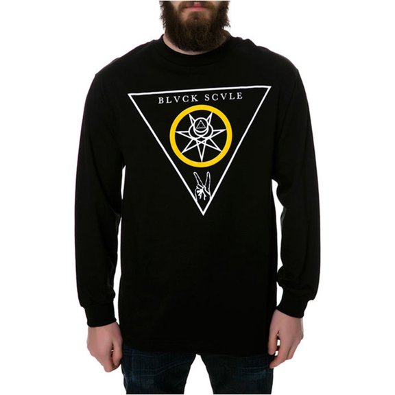 Black Scale Mens The Victorious Blessed LS Graphic T-Shirt, Black, Small