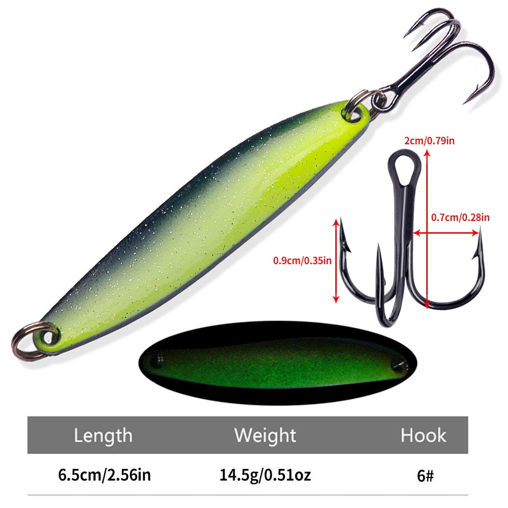 HENGJIA Fishing Lures Fishing Spoons Fishing Bait Trout Lures Bass Lures Fishing Spoons Lures 1/2oz,10PCS