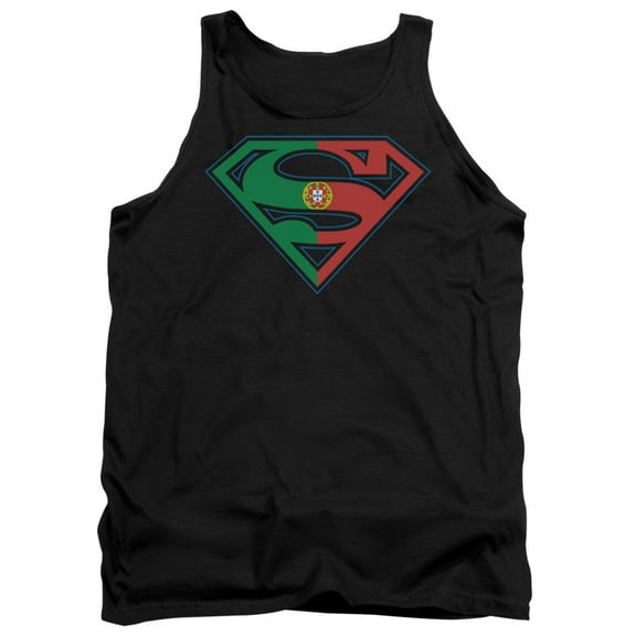 Superman Portugal Shield Adult Tank Top Black