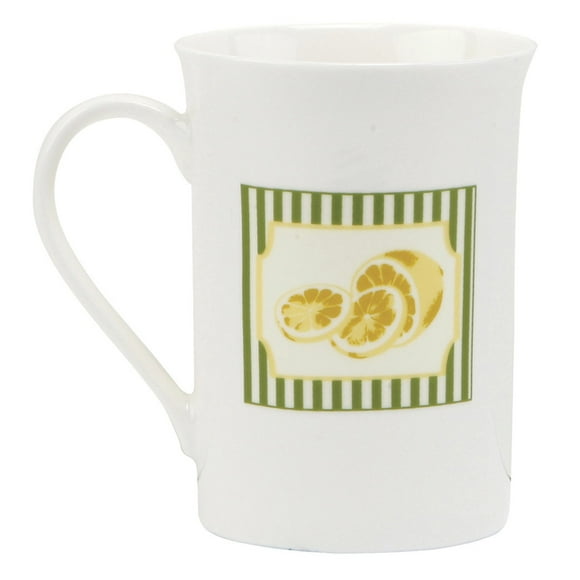 C.R. Gibson Jessie Steele Gift Set with 2 Mugs in Decorative Tin, Summer Lemons