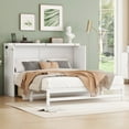 thumbnail image 3 of Bellemave Murphy Bed Cabinet Queen Size, Wooden Foldable Murphy Bed with Storage Drawer and Charging Station, Murphy Chest Bed for Home, Office, Studio or Guest Room（White), 3 of 8