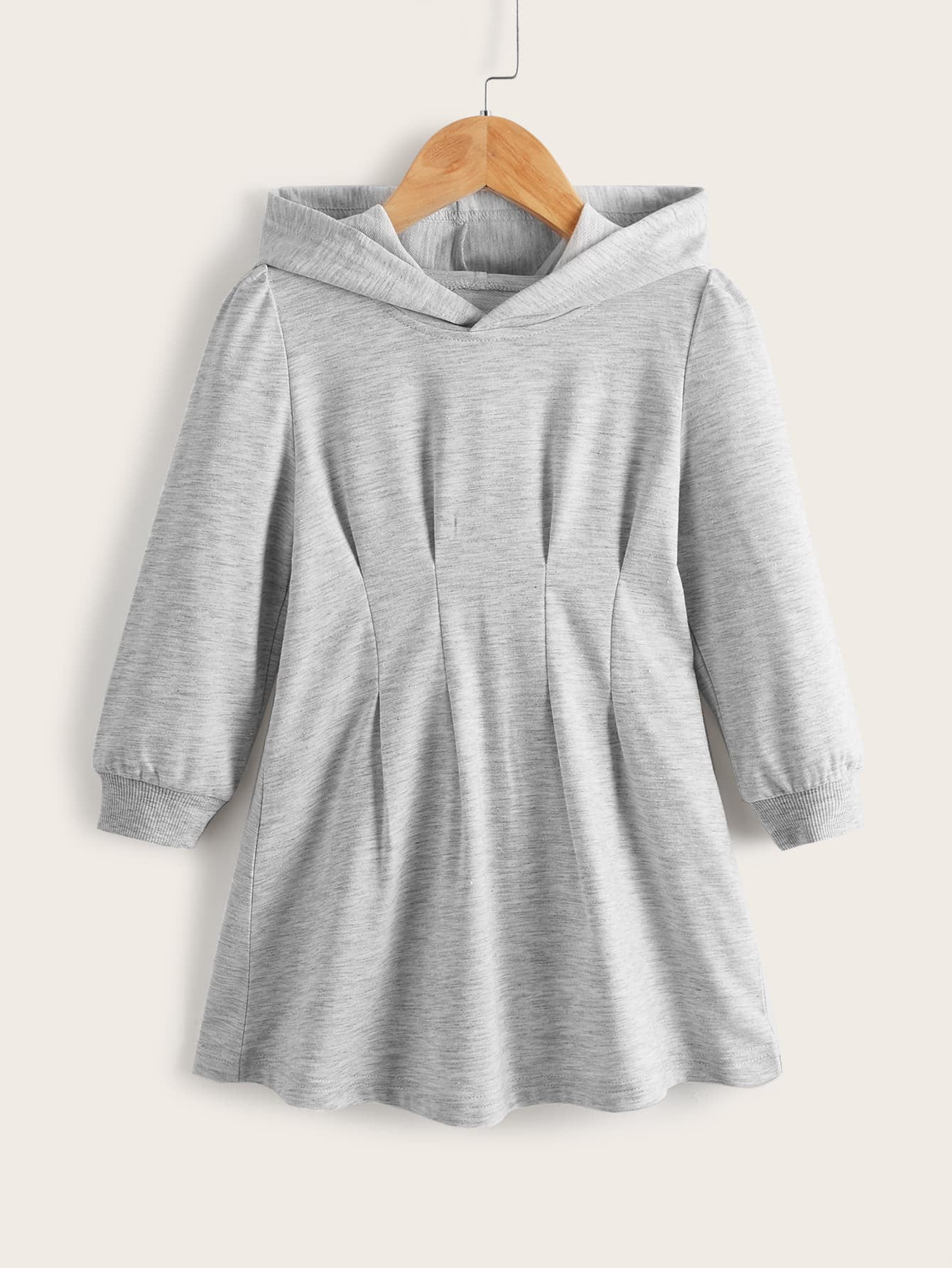 Toddler Girls' French Terry Hoodie A Line Dress Size 3T Heather Gray MSPR $17.99 