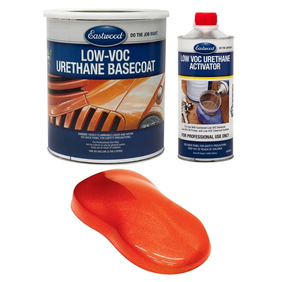 Eastwood 4:1 Tropical Sunset Orange Pearl 2K Basecoat and Activator Automotive Spray Paint Kit Makes 5 Sprayable Quarts