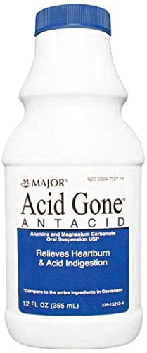 Acid Gone Antacid Liquid Generic for Gaviscon Regular Strength Liquid Antacid, Spearmint Flavor, 12 Oz. (Pack of 3)