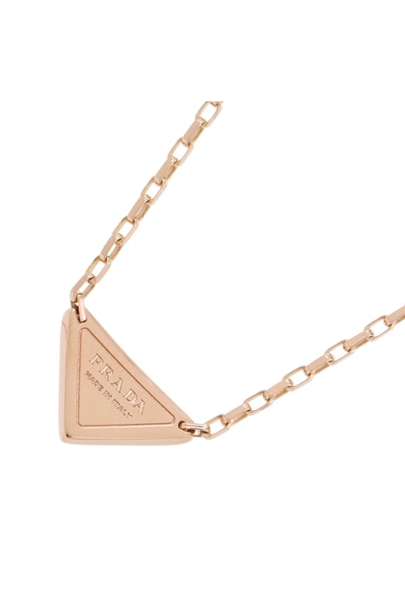 Pre-Owned Prada Mini Triangle Pendant Necklace in 18K Pink Gold (1JCA36_2FPD_F0XEG)