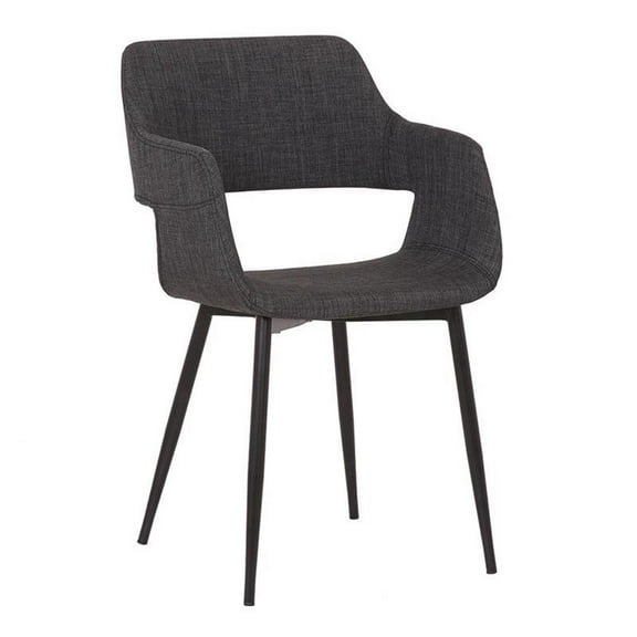 Allora 32" Modern Fabric Open Back Dining Accent Chair in Charcoal