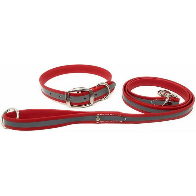 Heavy Duty Reflective Dog Collar \u Adjustable and with Durable Metal Buckle and Rings Odor chew Dog Collar for Small Medium and Large Dogs (Large Pink)