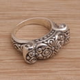 thumbnail image 6 of NOVICA Sterling silver cocktail ring, 'Ancient Scroll', 6 of 9