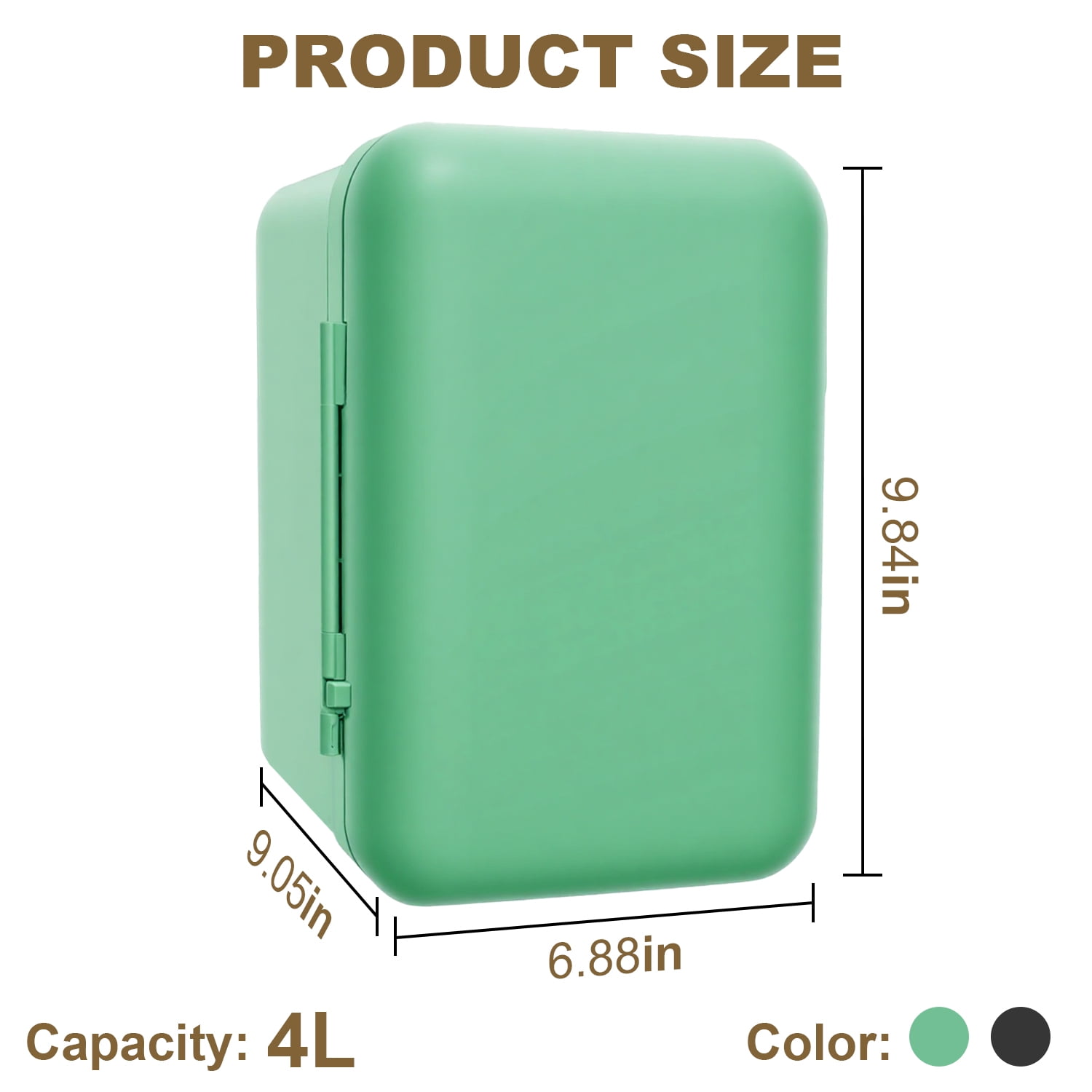 4L/6Can Mini Fridge, Retro Design ,Portable Skincare refrigerator, Small Cooler for Car & Home Use