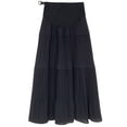 thumbnail image 2 of Falda plisada para mujeres embarazadas, diseño adelgazante versátil de verano, sentido de nicho, falda de longitud media con soporte para el vientre en forma de A, 2 of 5