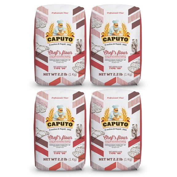 Antimo Caputo "00" Chefs Flour 1 Kilo (2.2 Pounds) Bags Pack of 4