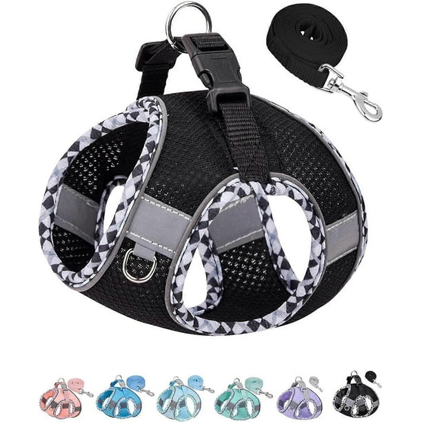 Dog Harness for Small Medium Dogs No Pull, Puppy Harness and Leash Set, Easy Walk Dog Harness for Walking, Running, Training (Black, M)
