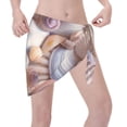 thumbnail image 3 of KLL Sea Shells Print Women's Sarong Coverups Short Bathing Suit Wrap Skirt Beach Wrap Swimsuit Cover Ups, 3 of 6