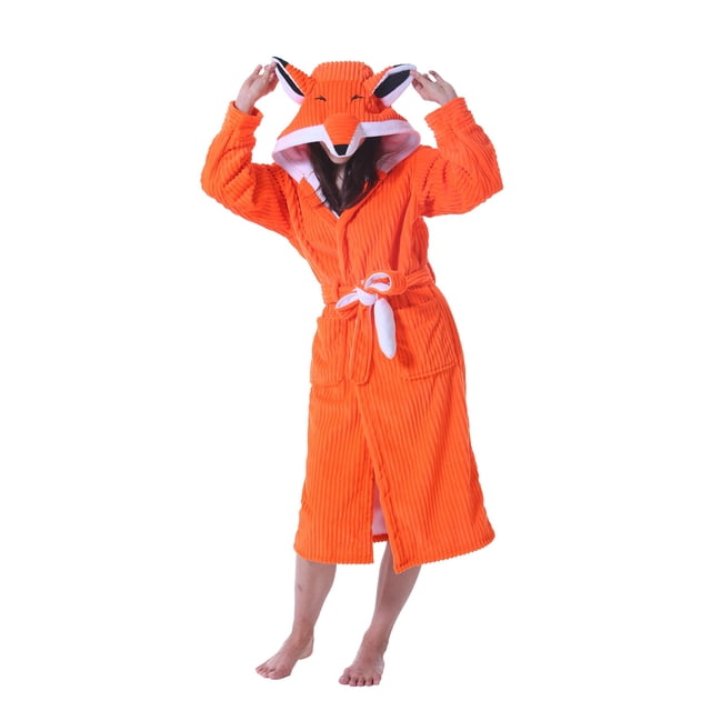 ATOZ Robe pour Femmes Adulte Peignoir Animal en Flanelle à Capuche Pyjama Doux pour Halloween Noël Cosplay Robe