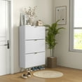 thumbnail image 2 of HOMCOM Armoire de Rangement pour Chaussures avec 3 Tiroirs Basculants pour 18 Paires de Chaussures Blanc, 2 of 10