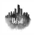 thumbnail image 3 of Detroit Duvet Cover Set, Smoky City Skyline with Brushstrokes Hand Written Style Letters Buildings, Decorative 3 Piece Bedding Set with 2 Pillow Shams, Calking Size, Charcoal Grey White, by Ambesonne, 3 of 3