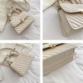 thumbnail image 3 of Wynndora Women's Crossbody Bag, Quilted PU Leather Heart Clasp, White, 3 of 10