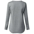 thumbnail image 4 of LEAVINGSUO Long Sleeve T-Shirt for Women Womens Tops,Women's Color Long Slim Round Neck Long Sleeve T-Shirt Tops Gray S, 4 of 7