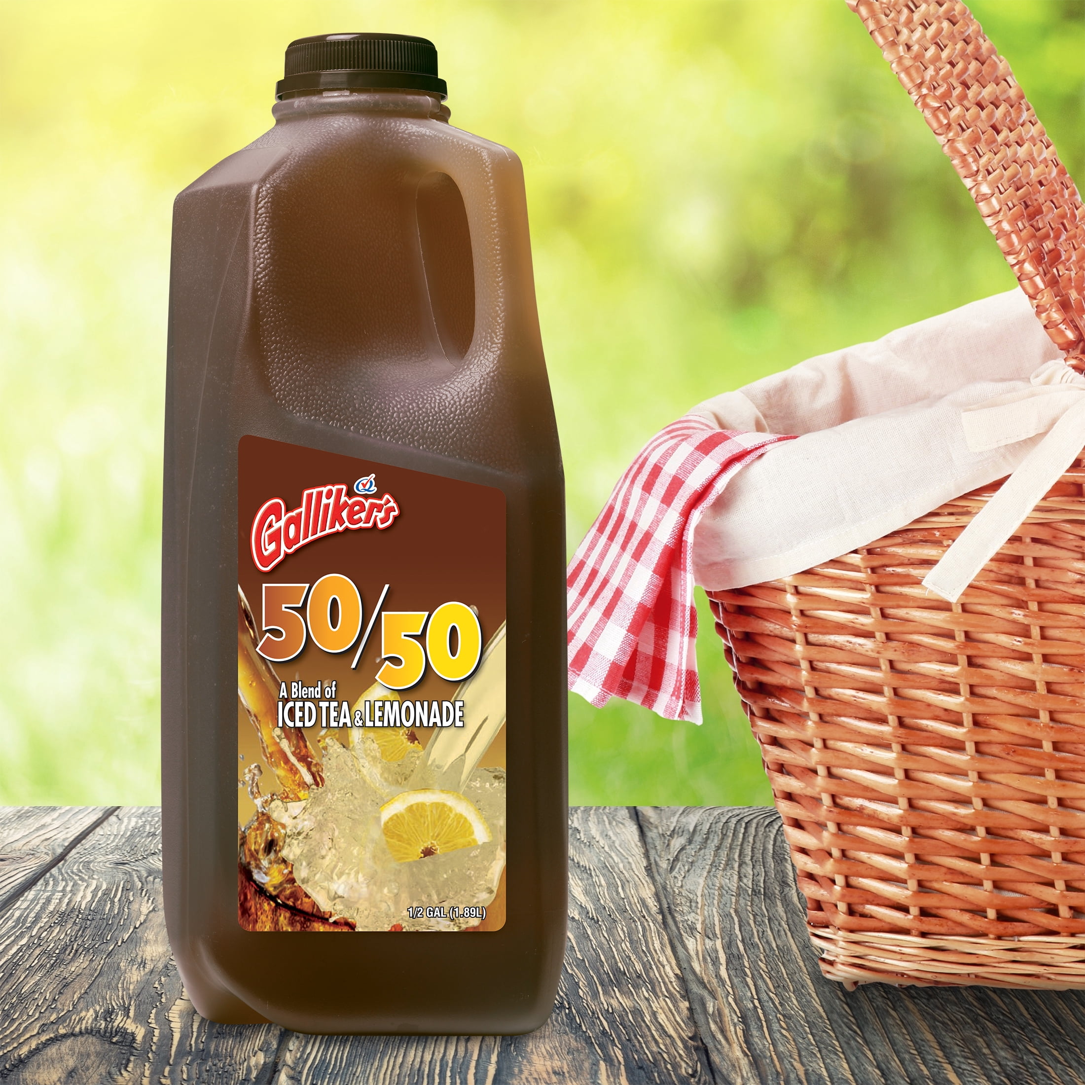Galliker's 50/50 Lemonade and Iced Tea, Half Gallon, Plastic Jug, Naturally Caffeinated