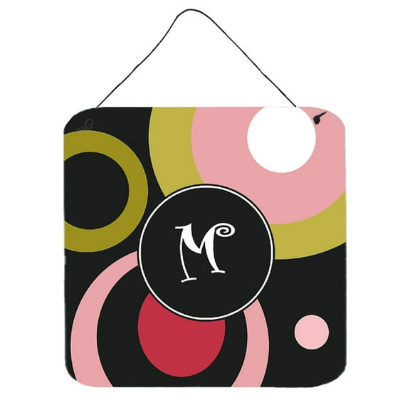 Carolines Treasures AM1001-MDS66 Monogram - Retro in Black Wall or Door Hanging Prints 6HX6W multicolor