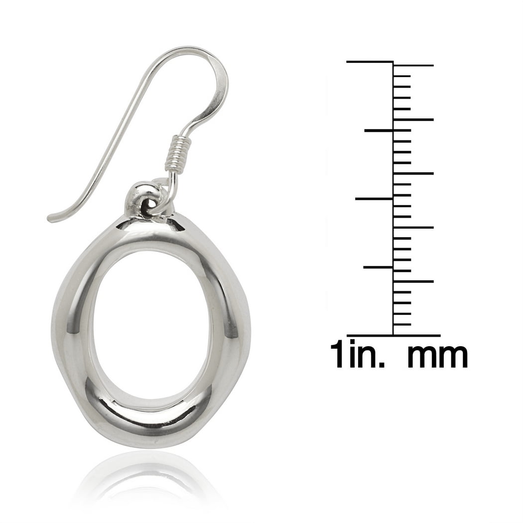 925 Sterling Silver Large Open Oval Drop Hook Earrings Stud Earring for Women