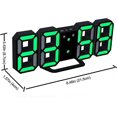 thumbnail image 2 of Reloj despertador digital LED electrónico versión actualizada, los relojes pueden ajustar el brillo del LED automáticamente durante la noche (negro/verde) (hy), 2 of 5
