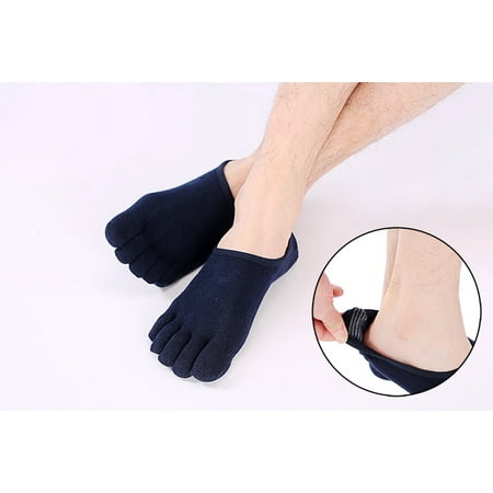 

Homeex Boat Socks Thin Five-toe Shallow Mouth Boat Socks Toe Five-finger Socks Navy Blue One size