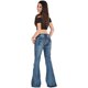 thumbnail image 2 of Jeans Flare Gibobby para Mujeres Altas Acampanados con Botones en la Cintura Aqua M, 2 of 5