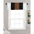 thumbnail image 3 of Faux Linen Valances for Windows Boho Black Brown and White Striped Tribal Farmhouse Style Curtains Valance Light Filtering Rod Pocket Small Window Treatment for Kitchen Living Room Bedroom 60x18In, 3 of 6