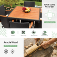 thumbnail image 5 of Lacoo 5pcs Outdoor Patio Dining Set,Curved Wood Armrest Chairs with Cushions, 5 of 8