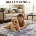thumbnail image 3 of KoshiMe Area Rug 5'x7', Washable Non-Slip Modern Neutral Abstract Rugs for Living Room, Soft Stain Resistant Low Pile Carpet for Dining Room Office, Grey Yellow, 3 of 9
