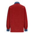 thumbnail image 5 of Women Denim Lapel Waffle Sweater Long Sleeve V Neck Button Down Pullover Knit Polos Shirt Casual Fall Outfits, 5 of 6