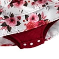 thumbnail image 6 of Baby Girl Floral Romper Ruffle Lace Dress Long Sleeve Fall Spring Pullover Skirt with HairBand,0-24M, 6 of 8