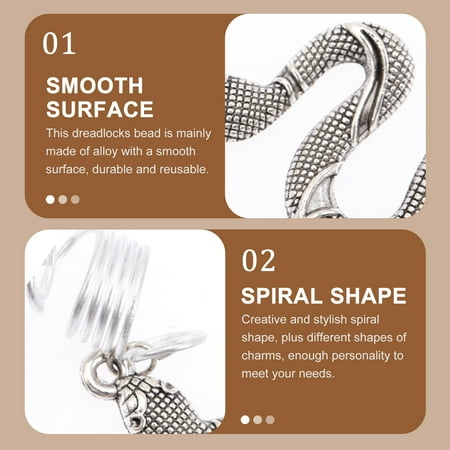 

10pcs Spiral Dreadlock Rings Spiral Braids Rings Viking Jewelry for Braids