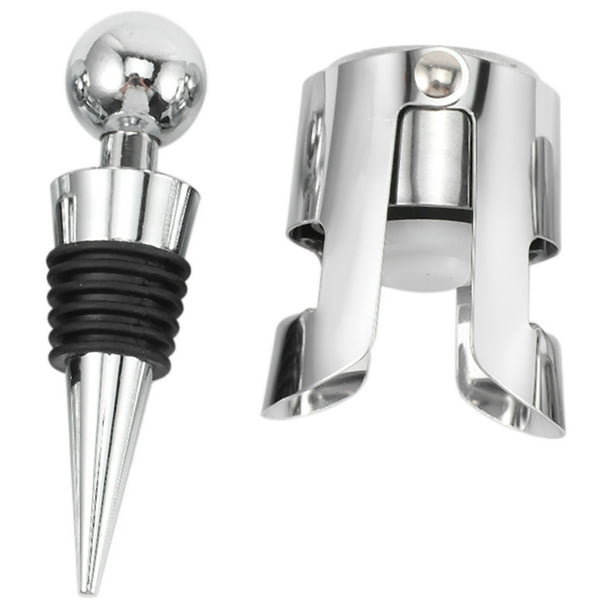 Wine Champagne Bottle Stopper, 5 Pieces Vacuum Sealer Saver Stainless Steel Plastic Wine Corks