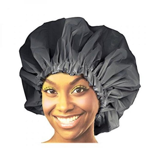 Donna Black Super Jumbo Waterproof Shower Cap For All Hair 1 Pc