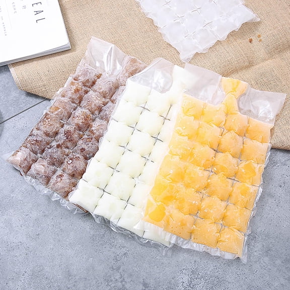 ESULOMP Summer Self-sealing Disposable Ice Bag Household Ice Up Cubes Molds Ice Grids Bag 24 Grids,1 Pack 10PCS