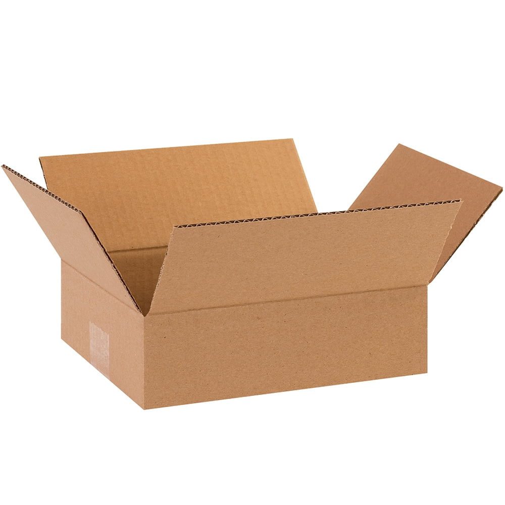 The Packaging Wholesalers Flat Corrugated Boxes 10" x 8" x 3" Kraft 25