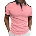 thumbnail image 2 of SEAOPEN Men's Short Sleeve Shirts Lightweight Button T-Shirts Basic Casual Shirts Pink,XL, 2 of 6