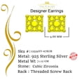 thumbnail image 5 of King of Bling's 0.56ct Cubic Zirconia 925 Yellow Sterling Silver Women's Hip Hop Square Earrings, 5 of 12