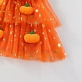 thumbnail image 6 of Wilark Toddler Girls Halloween Dresses Size 3, Square Neck Lightweight Cute Trendy Flutter Sleeve Festival Party Dresses Orange, 6 of 9