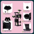 thumbnail image 6 of Amolife 64" Large Cat Tree and Tower with Stair, Condo House & Scratching Posts for Indoor Cats, Dark Blue, 6 of 10