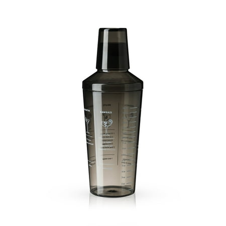 

True Smoke Recipe Shaker Tinted Plastic Cocktail Shaker Includes 7 Drink Recipes with Measurements
