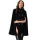 thumbnail image 1 of Abrigo de Capa para Mujer Abrigo de Invierno con Manga Corta y Doble Botonadura Negro S, 1 of 5