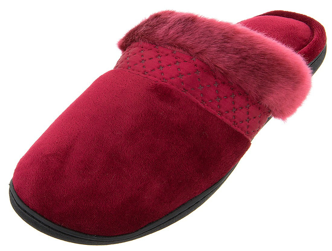 red slip on slippers