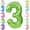 Number 3, variant on 40 Inch Number Balloons for 1st 11 21 birthday Blue Digit 1 Balloon for Boys Girls Kids Decors 1 Year Old Baby Shower Anniversary Graduations Decors (Light Blue 1)