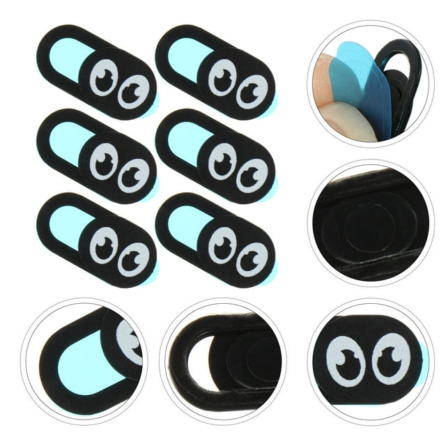 TEHAUX 6 PCS Laptop Camera Protector ABS Black Privacy Cover for Home Office