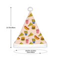 thumbnail image 3 of KLL Christmas Hats for Adults Plush Hamburger Pizza Coke Print Santa Hat Xmas Fluffy Santa Claus Hat for Women Men, 3 of 6