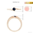 thumbnail image 4 of ANGARA Natural Bar-Set Solitaire Round Sapphire Bypass Ring in 14K Rose Gold for Women (Size-4mm) | September Birthstone, Birthday, Anniversary, Jewelry Gift for Women | Natural Blue Sapphire Ring, 4 of 9